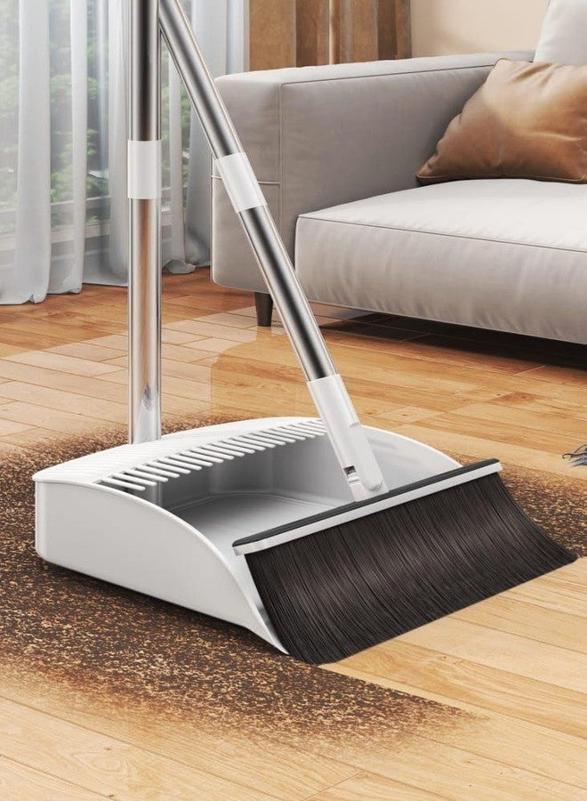 PRICHI Broom and Dustpan Set with Lid for Home Indoor Dust Pan with Combo 3 Foot Long Stainless Standing Upright for Room Office Home Kitchen Floor Whisk Brush Set - Image 4